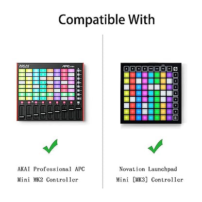 XANAD Hard Case for Novation Launchpad Pro MK3 or AKAI Professional APC Mini MK2 Controller - with Small Storage Accessories Bag