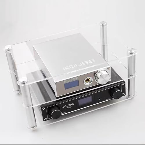 Transparent HiFi Racks Desktop Media Stand, Small Audio Component Rack, Mini AV Media Storage Cabinet, Acrylic Desk Shelf Organizer Stereo Tower(Clear) - color: Clear
