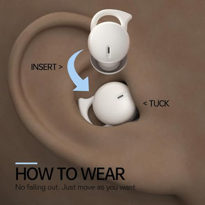 Invisible Sleep Headphones,Sleep Earbuds for Side Sleepers,Small Sleeping Earphones Comfortable Noise Blocking, Bluetooth 5.3 Wireless Headphones for Sleeping - White