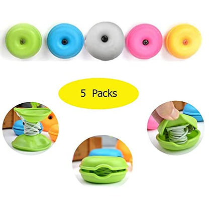 5-Pack Tangle-Free 5 Cord Organizer - Cable Turtle Earbuds & Headphone Cord Wrap Storage Manage & Shortener
