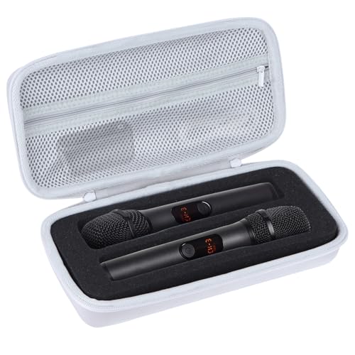 Storage Case Compatible with JBL Wireless Two Microphone System | Lightweight Carry, Secure Storage, Convenient Zipper, Soft Interior,Gray Case - color: Gray