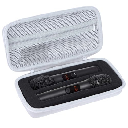 Storage Case Compatible with JBL Wireless Two Microphone System | Lightweight Carry, Secure Storage, Convenient Zipper, Soft Interior,Gray Case - color: Gray