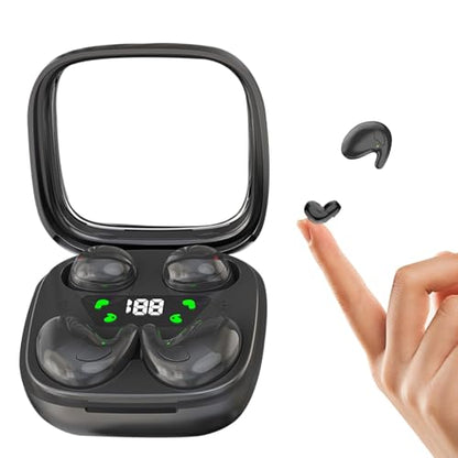 Xmenha Flat Sleep Mini Invisible Small Tiny Earbuds Wireless Bluetooth Ear Buds for Sleeping Headphones Micro Smallest Discreet Sleep Earbuds Earphones for Side Sleepers, Small Ears Canals Women, Work - color: Black