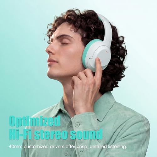 Upgraded Pro‑level Hybrid Active Noise Cancelling Headphones, HD Sound & Big Bass, 2X Softer Comfort, Long ANC Playtime, Wireless Over-Ear Bluetooth Headphones Perfect for Home Office|Travel|Pair - color: Green