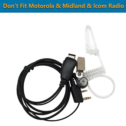 Walkie Talkies Earpieces with Mic 2 Pin Covert Air Acoustic Tube Headset for Baofeng UV-5R UV-82 BF-888S BF-F8HP Retevis H-777 Kenwood PXTON Two Way Radio (10-Packs) - style: 10Packs(White)-for Baofeng Kenwood Pxton