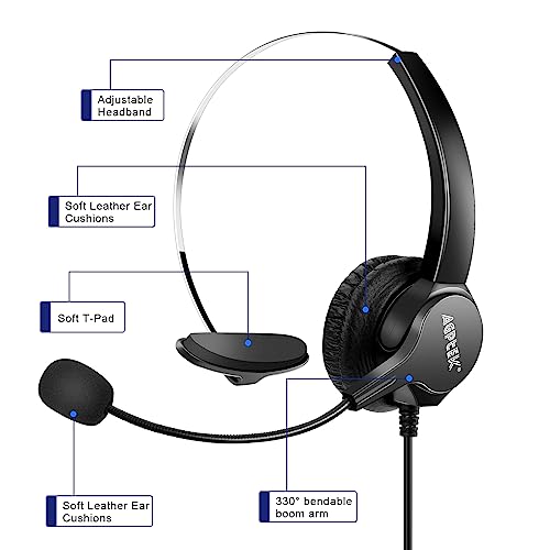 AGPtek® Call Center Dialpad Headset Telephone with Tone Dial Key Pad & REDIAL