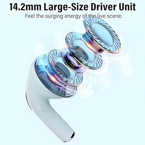 Wireless Earbuds,Bluetooth 5.4 Headphones with LED Display, Stereo Sound Clear Call,IPX7 Waterproof Bluetooth Earbuds with 50h Battery Last,ENC Noise Cancelling in Ear Earphones