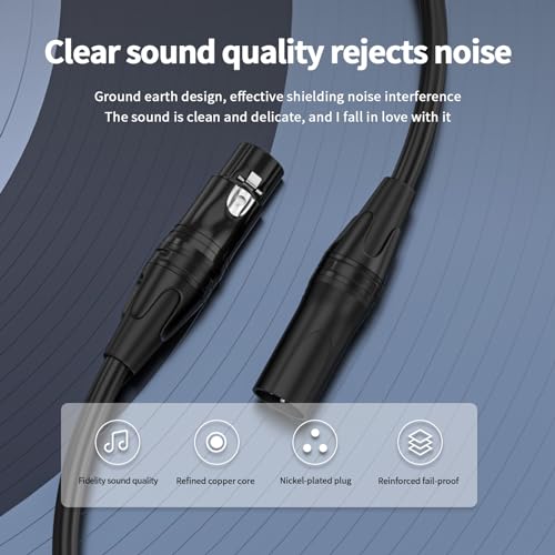 XLR Cables - 10 ft 2 Pack Gold-Plated 3-pin XLR Speaker & Microphone Balanced Cable - style: 10FT-2PACK-XLR Cables