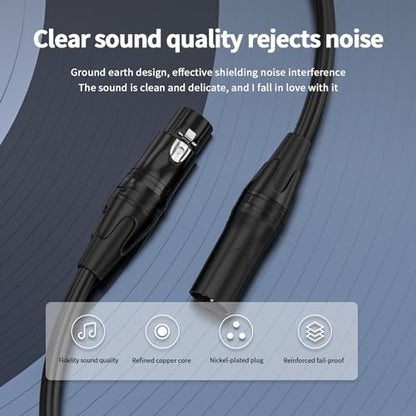 XLR Cables - 10 ft 2 Pack Gold-Plated 3-pin XLR Speaker & Microphone Balanced Cable - style: 10FT-2PACK-XLR Cables