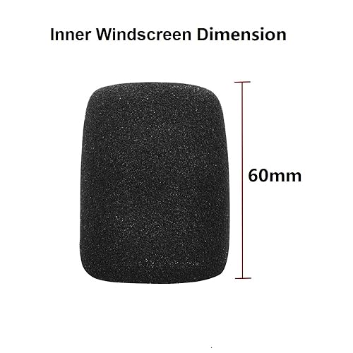 Generic Replacement Inner Microphone Windscreen Mic Cover Foam Windshield for Sennheiser SKM 9000 Handheld Transmitter Capsule, 5 Pack, Black
