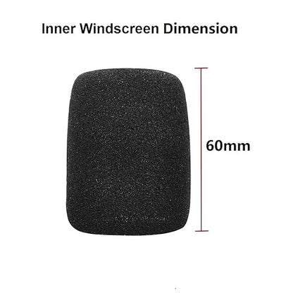 Generic Replacement Inner Microphone Windscreen Mic Cover Foam Windshield for Sennheiser SKM 9000 Handheld Transmitter Capsule, 5 Pack, Black