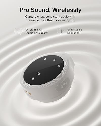 Belkin Stage Wireless Mini Microphone, Dual Lavalier Mic Set, Magnetic | 24-bit/48kHz audio, noise reduction, magnetic clip-on, 36-hour battery, for iPhone, Android, YouTube, vlogging - style: Microphone