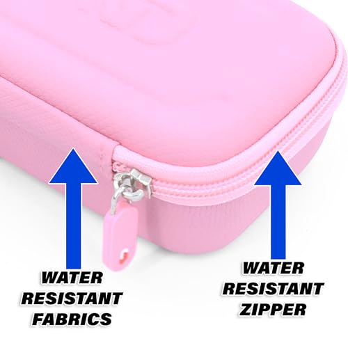 CASEMATIX Travel Case Compatible With DJI Mic 2 Wireless Microphone Kit or Original - Compact Lavalier Microphone Protection to Carry Lav Mic in Charging Case and Small Accessories, Pink