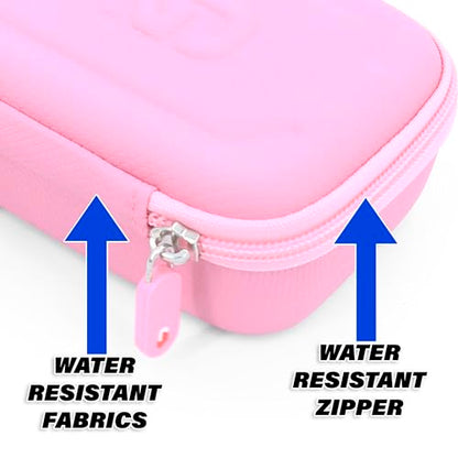 CASEMATIX Travel Case Compatible With DJI Mic 2 Wireless Microphone Kit or Original - Compact Lavalier Microphone Protection to Carry Lav Mic in Charging Case and Small Accessories, Pink