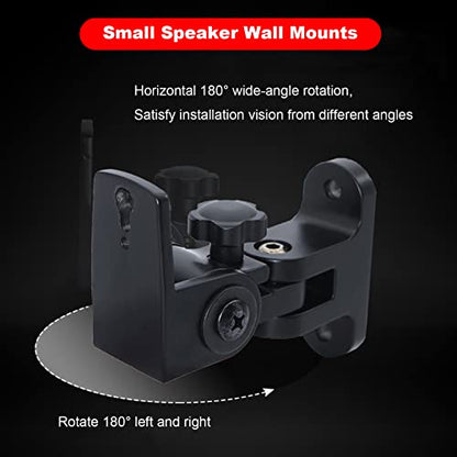 Speaker Wall Mount, Swivel and Tilt, Holds Up to 30lbs, 2 Packs | All Aluminum Wall Speaker Mount for Small Speakers, Compatible with JBL,Samsung, KEF, Klipsch, Sony and More, BS-218pro,Black