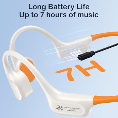Bone Conduction Swimming Headphones, IP68 Waterproof Earbuds with 32GB MP3, Bluetooth 5.4 Open Ear Sport Earphones, Underwater Headphones for Swimming, Running, Cycling, Marathon-SurfAudio