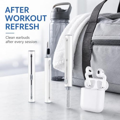 Airpod Cleaner Kit, Earbud Cleaning Kit for Airpods Pro 1 2 3,Multi-Function Cleaning Pen with Soft Brush Flocking Sponge, Suitable for Earbuds Case, iPhone Charger Port, Bluetooth Headset