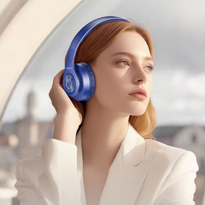 TUINYO Bluetooth Headphones Wireless Over Ear, Dark Blue - color: Dark blue