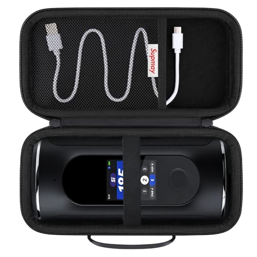 Carrying Case for Blue Tees Golf Player+, Player Pro GPS Speaker | Hard EVA Shell, Shockproof, Water Resistant, Scratch Resistant, Mesh Pocket for Charging Cable & Accessories, Black - color: Black
