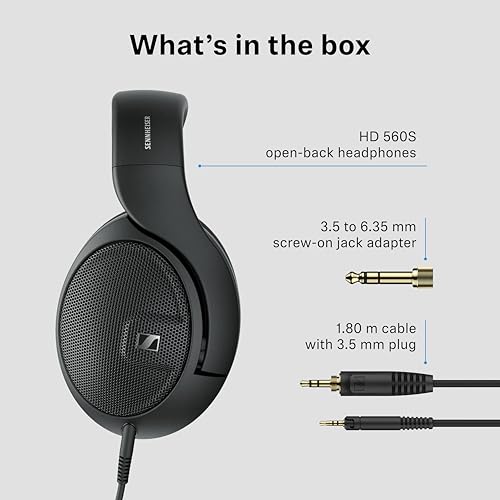 Sennheiser HD 560S Open-Back Over-Ear Wired Headphones, Black