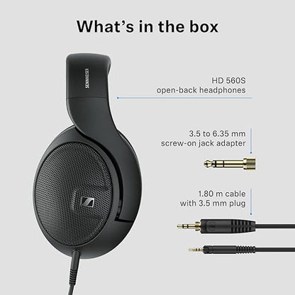 Sennheiser HD 560S Open-Back Over-Ear Wired Headphones, Black