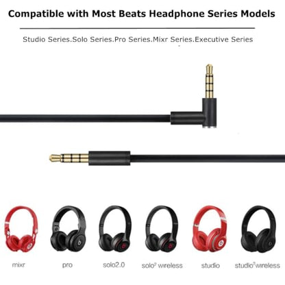 cipher Replacement Audio Cable Cord Wire, Compatible with Beats Headphones Studio Solo Pro Detox Mixr Executive Pill with in Line Mic and Control (Black)
