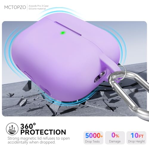 for AirPods Pro 3 Case 2025,Come with Cleaner Kit,Magnetic Purple | Silicone Protective Cover for Airpod Pro 3rd Generation Case with Keychain,for Women Men,One-Piece Design,Shockproof,Magnetic - color: A1-Magnetic Purple