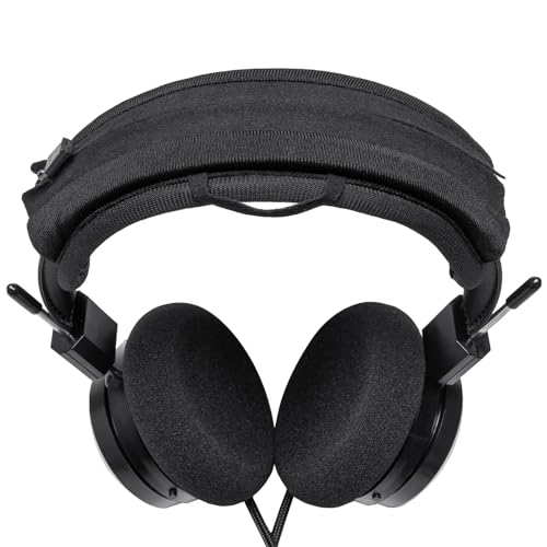 Headband Cushion Cover Compatible with Grado SR60x, SR80x, SR60e, SR80e, SR60i, SR80i, SR60, SR80 Headphones, 6mm Thick Soft Cushion, No Wobble Zipper Slider, with Hanging Loop