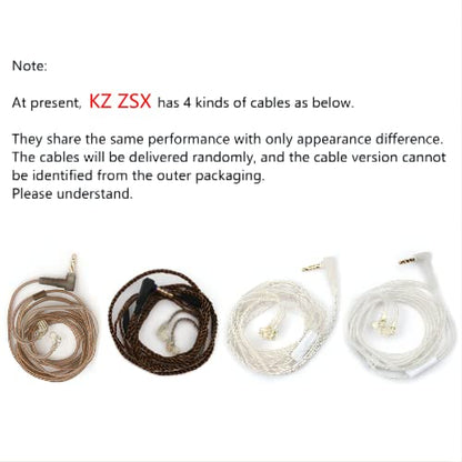 Linsoul KZ ZSX 5BA+1DD 6 Driver Hybrid in-Ear HiFi Earphones - color: Black, style: Without Mic