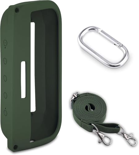 co2CREA Soft Silicone Case for Bose SoundLink Flex Bluetooth Speaker, Green | Adjustable Shoulder Strap, Crossbody Carrying, Aluminum Carabiner, Lightweight - color: Cypress Green Case