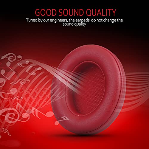 Replacement Ear Pads for Beats Studio 3 & Studio 2, Upgraded Beats Studio 3 Replacement Parts and Beats Headphones Accessories, Compatible with B0500 B0501 Wired/Wireless Models, Red - color: Red