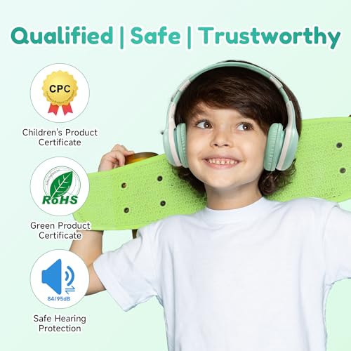 EarFun K2 Kids Bluetooth Headphones for School, Kids Headphones with Mic - color: Green