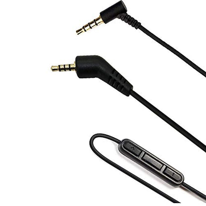 QC3 Replacement Audio Cable Cord for Bose Quietcomfort 3 QC3 Headphone with Inline Mic Volume Control 1.4 Meters 3.5mm to 2.5 mm Cable for iOS Android System (Built-in Microphone)