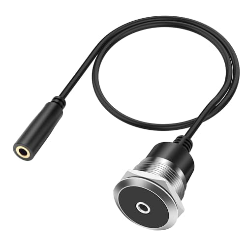 XMSJSIY 3.5mm TRS Panel Mount Female to Female Headphone Audio Cable | 1/8" TRS to Threaded Round 3.5mm Jack Extension Cable Embedded Fixed AUX Audio Adapter for Laptop Microphones - 50CM/1.64FT - style: Female