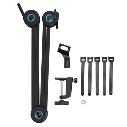 Microphone Arrow Arm, Heavy Duty Adjustable Desktop Recording Stand, Heavy Duty Aluminum Alloy Construction with Cable Management