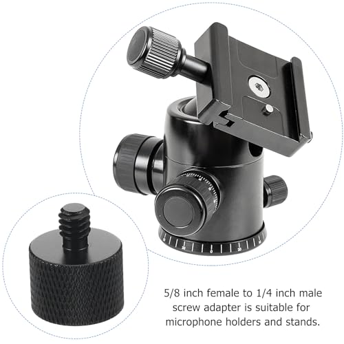 STOBAZA 6 Pcs 5/8 to 1/4 Mic Stand Screw Adapter Thread Converter Set for Microphone and Tripod Mounts, Multipurpose Mounting Accessories for Audio Equipment