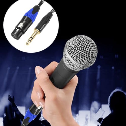 1/4" to XLR Cable,Heavy Duty Nylon Braided,Gold Plated Plug,Balanced 1/4" TRS to XLR Female Patch Cable, Quarter Inch 6.35mm to 3pin XLR Female Microphone Cable, for Speaker,Mixer-10ft/2Pack