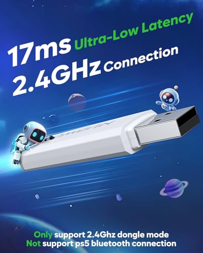 NUBWO G06 Pro Wireless Gaming Headset with Charging Station for Headset & PS5 Controller, 17ms Low Latency, 120H Battery Life, Dynamic 50mm Drivers-White (Only Compatible with PS5) - color: white black