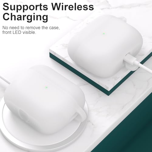 for AirPods Pro 3 Case Cover, Protective Soft Silicone with Keychain Cleaning Pen for Women Men for Apple AirPods Pro 3rd Generation Case(2025), Front LED Visible, Clear - color: D-Clear