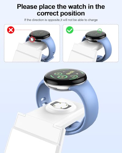 NANAMI 3 in 1 Wireless Charging Station Charger Dock for Google Devices | Fast Charger Stand Dock for Pixel 9/9 Pro XL/Fold, Buds Pro 2/Pro, Watch 3/2, Fitbit Versa 4/Sense 2(Not for Pixel Watch 1/4) - color: White