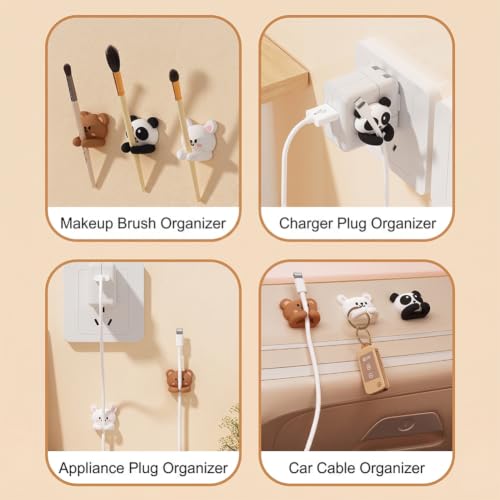 3pcs Cute Desktop Multi-Functional Cord Winder, Practical Hook and Clip for Mouse Wire/Headphone Line Data Cabler Fixer No-Nail Organizer of Table & Drawer Storage, Cord Management