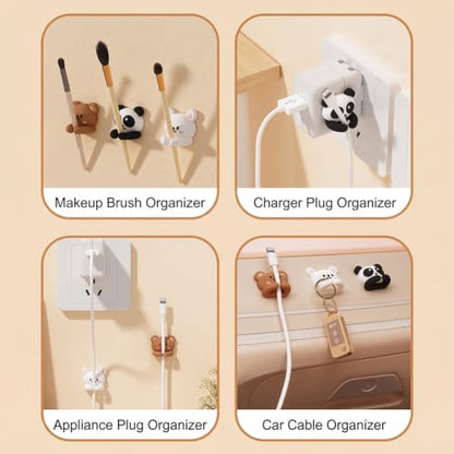 3pcs Cute Desktop Multi-Functional Cord Winder, Practical Hook and Clip for Mouse Wire/Headphone Line Data Cabler Fixer No-Nail Organizer of Table & Drawer Storage, Cord Management