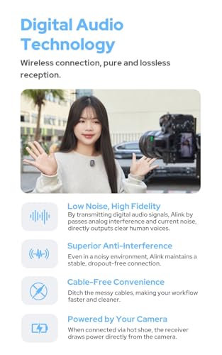 GODOX Alink Kit2 Dual Lavalier Microphone for Camera and Phone, 2-Person Recording Mic with Charging Case & Digital Hot Shoe, 48kHz/24bit High-Res Audio, 300m Remote Range, for iPhone, Vlog, Podcast