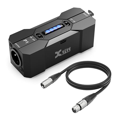 Xvive P1 Phantom Power Supply for Microphone Preamp,Condenser Microphones,Shotgun Mic,with XLR Cable - size: P1 with XLR