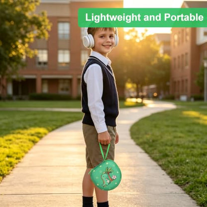 Kids Headphone Case for iClever/Acer, Dinosaur Green(Case Only) | for iClever BTH12 HS19 BTH22 BTH20 BTH18 BTH26/JBL Junior 320/MIDOLA/JoySpark/eKids/ ADOOPE/JLab Girls Boy Kids Headphone - color: Dinosaur Print - Green