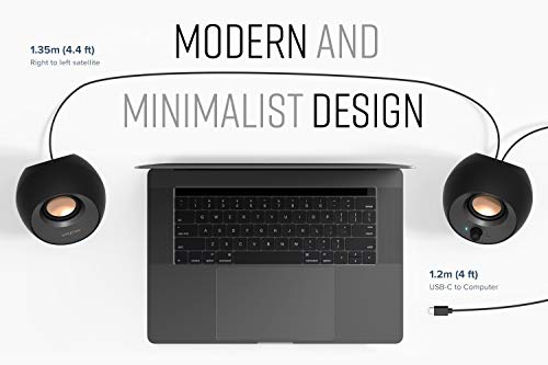 Creative Pebble V3, 2.0 USB-C Desktop Speakers, Bluetooth 5.0, White, USB-A | Bluetooth 5.0, USB-C, 2.0 Speaker, Clear Dialog, 8W RMS, USB-A Adapter, Desktop Speakers, Stereo, White - color: White