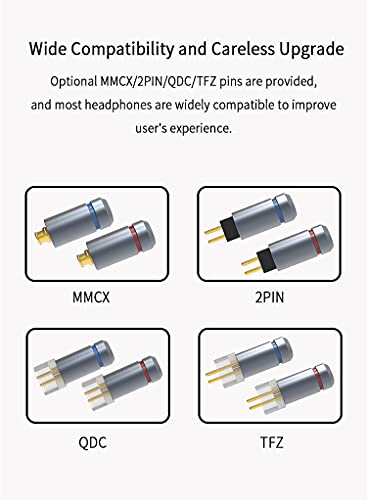 KBEAR Earphone Cable, 4 Cores 4N Single Crystal Copper Silver-Plated Woven Litz Structure in Ear Monitor Cable, Improve Comfortable and Smooth Wearing Replacement Cable(MMCX, 2.5mm)