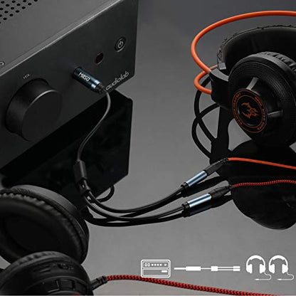 MillSO 6.35mm 1/4 Male to Dual 3.5mm 1/8 Female Headphone Adapter 12 inch