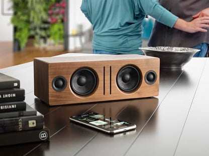 Audioengine A2 AIO (B2) Bluetooth Speaker – Premium Wireless Home Speaker | for Music Streaming from Phone, Tablet and Computer - Walnut - color: Walnut, style: Portable