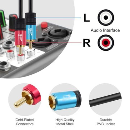 SHD RCA to 2RCA Subwoofer Cable Audio Cable 2RCA to 1RCA Bi-Directional RCA Y Adapter Premium Sound Quality Dual Shielded with Gold Plated Connectors-30Feet - size: 30Ft